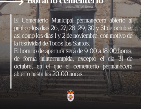 El Cementerio Municipal ampliar� su horario con motivo de la festividad de Todos los Santos