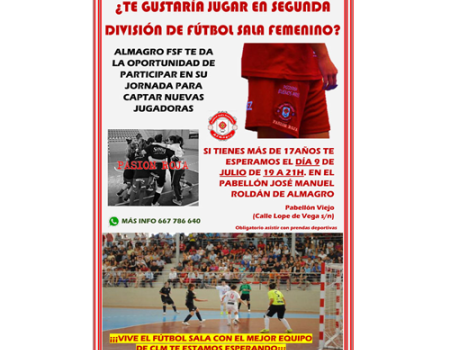 El Almagro FSF celebrar� una jornada de captaci�n de jugadoras