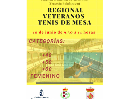El Campeonato de Castilla-La Mancha de Tenis de Mesa para Veteranos, este domingo en Almagro