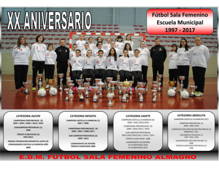 La Escuela Municipal de F�tbol Sala Femenino de Almagro cumple 20 a�os de vida y �xitos