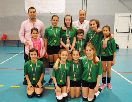 T�tulo provincial para el equipo femenino alev�n almagre�o de voleibol
