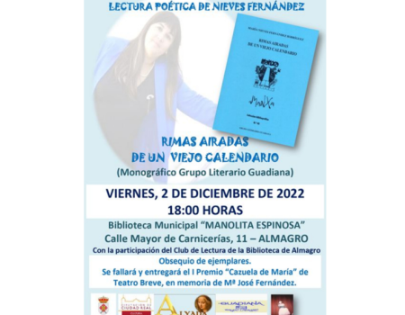 La almagre�a Nieves Fern�ndez recitar� poes�a en la Biblioteca Municipal “Manolita Espinosa”