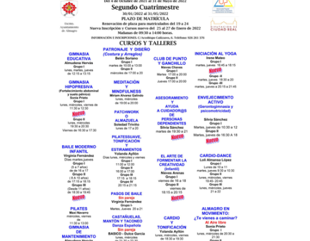 Comienza el plazo para nuevas inscripciones en la Universidad Popular  