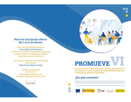 Abierto el plazo de solicitud del programa formativo Promueve hasta el 14 de febrero