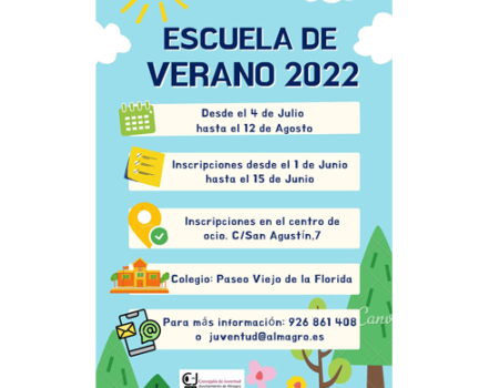 El 1 de junio se abre el plazo de inscripci�n para la Escuela de Verano y Verano Joven