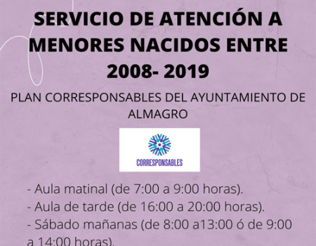 El lunes se abre el plazo de inscripci�n para solicitar el servicio de atenci�n a menores para conciliar la vida familiar y laboral