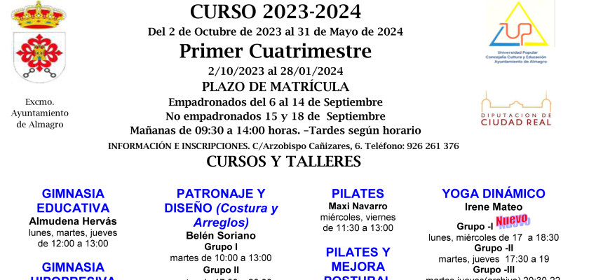 SOLICITUD Y MATRICULA PRIMER CUATRIMESTRE CURSO 2023-2024. ��PARTICIPA!!