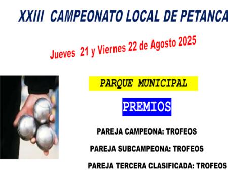 XXIII  CAMPEONATO LOCAL DE PETANCA