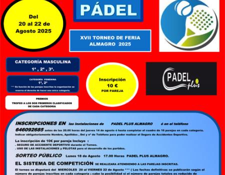 XVII TORNEO P�DEL DE FERIA ALMAGRO 2025