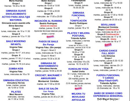 SEGUNDO CUATRIMESTRE 20225 (programa, plazas disponibles, modelo inscripci�n rellenable y bases)