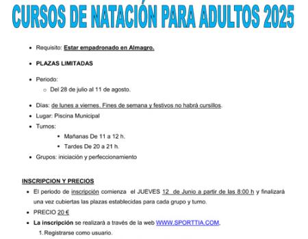 Curso de Nataci�n para Adultos 2025