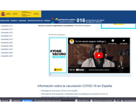 #YomeVacunoSeguro, lema de la campa�a del Ministerio de Sanidad que persigue reforzar la confianza en la seguridad de las vacunas