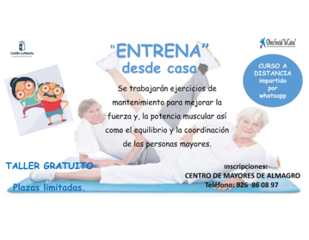 El centro de mayores organiza entrenamientos desde casa