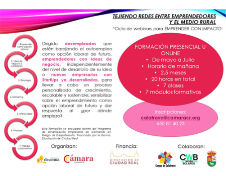 La c�mara de Comercio organiza en el Campo de Calatrava un ciclo de webinars para 