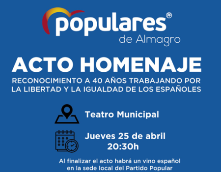 El Partido Popular realizar� un homenaje  a afiliados con m�s de 40 a�os 