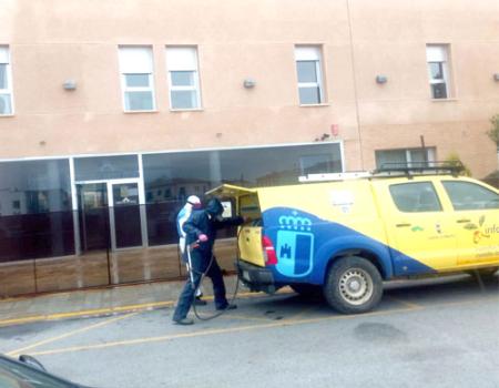 Geacam ha vuelto a Almagro para desinfectar los exteriores de mayor afluencia de personas en Almagro 