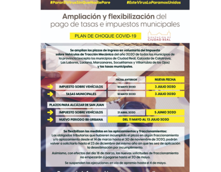 El servicio de recaudaci�n ampl�a los plazos del cobro y flexibiliza el pago de impuestos y tasas municipales para ayudar a las familias afectadas por los efectos econ�micos del coronavirus