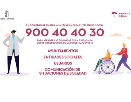 Castilla-La Mancha habilita el Tel�fono Social para atender consultas relacionadas con el coronavirus