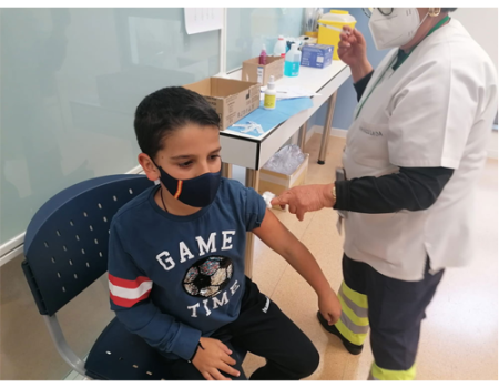 El 79% de los ni�os de 9 a 11 a�os de Almagro han recibido la primera dosis de la vacuna Pfizer