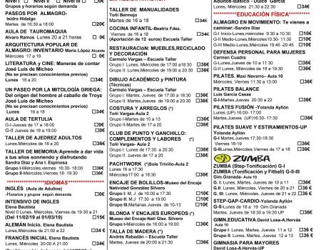 La Universidad Popular informa de que el pago de la matr�cula se puede realizar en todas las sucursales bancarias de Almagro 