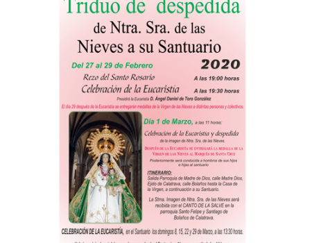 La Patrona vuelve este domingo a su santuario