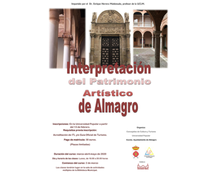 Abierto el plazo de inscripci�n del curso Interpretaci�n del Patrimonio Art�stico de Almagro  