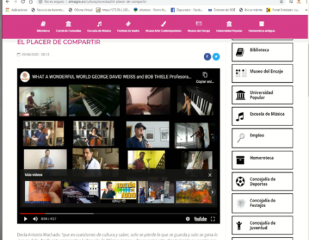 La Escuela de M�sica cierra el curso tambi�n con audiciones, pero on line interpretadas por alumnos y profesores 