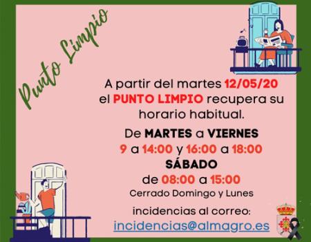 El Punto Limpio vuelve a su horario habitual