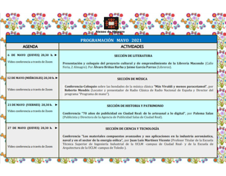 El Ateneo de Almagro organiza un variado mes de mayo
