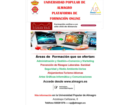 La plataforma Red Quijote de las Universidades Populares sigue activa con unos 500 cursos on line