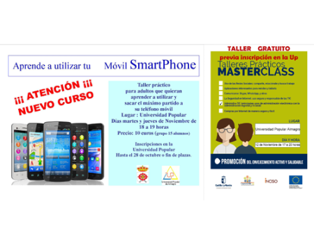 Abierto el plazo de inscripci�n para dos talleres sobre el uso de m�viles y  la administraci�n electr�nica  