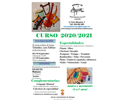 La Escuela Municipal de M�sica inicia esta semana un periodo  de preinscripci�n