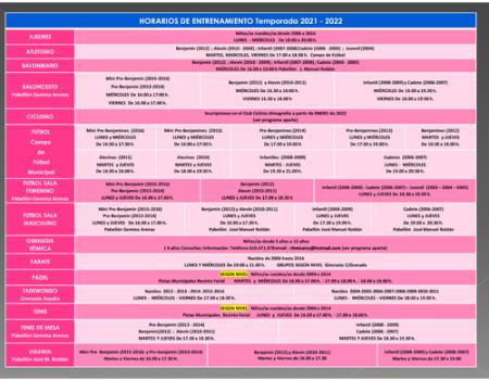 El plazo de inscripci�n de las escuelas deportivas municipales se abre el 1 de septiembre y finaliza el 30 de septiembre