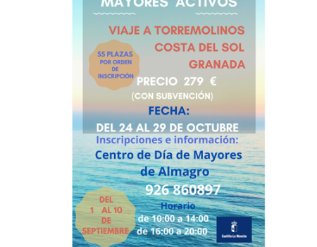 El centro de d�a de mayores organiza un viaje a la costa del Sol y Granada