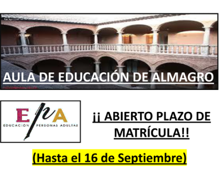 Abierto el plazo de matr�cula para el Aula de Educaci�n de Adultos