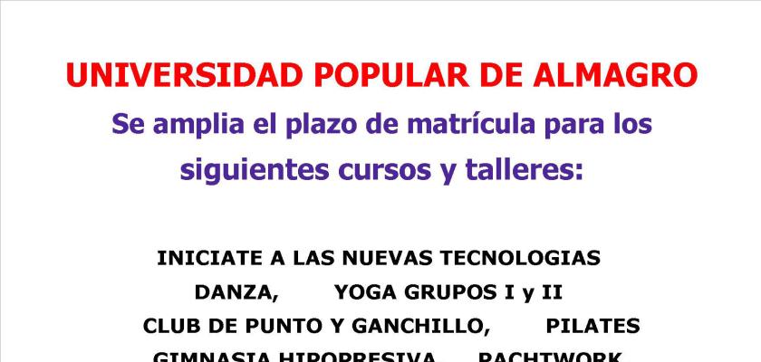 Ampliaci�n plazo de matr�cula