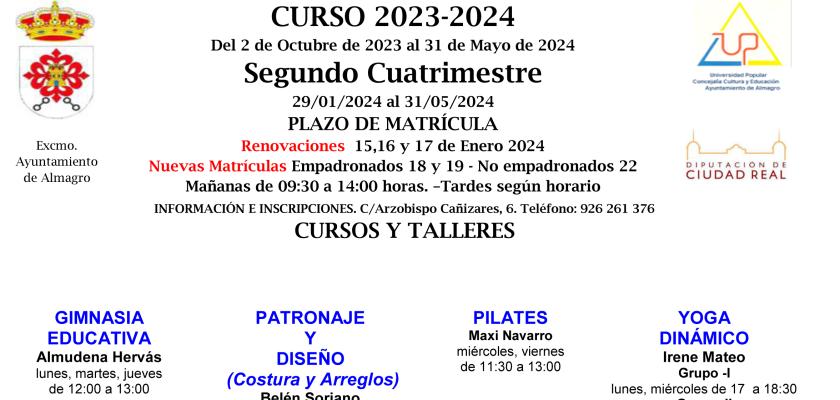 PROGRAMA, NORMAS Y MODELO DE INSCRIPCI�N 2� CUATRIMERSTRE UP 2024