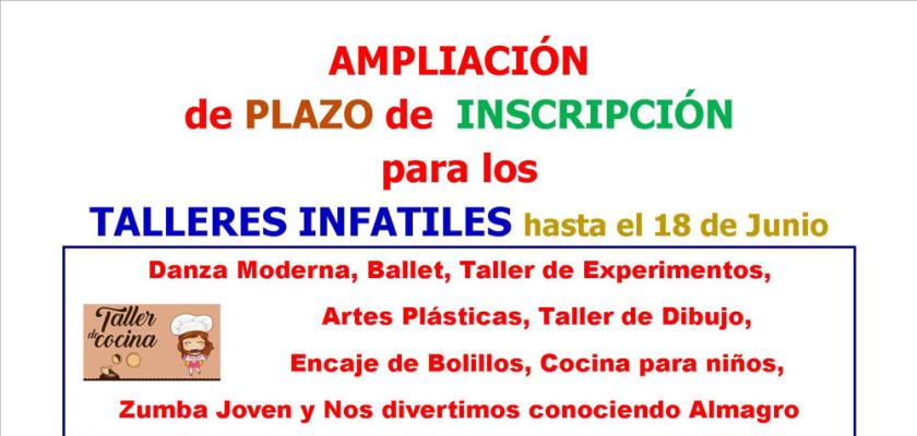 Ampliaci�n de plazo de inscripci�n para talleres infantiles