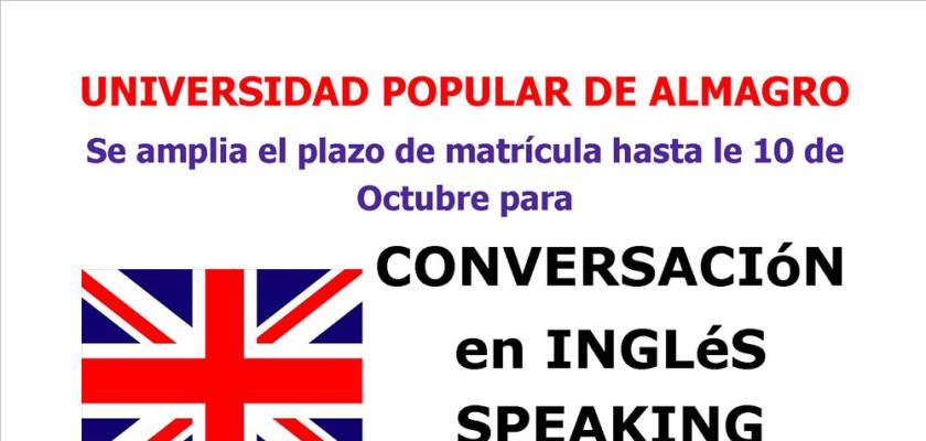 Ampliaci�n plazo de matr�cula - Speaking