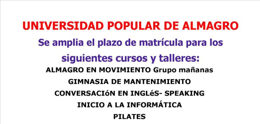 Ampliaci�n plazo de matr�cula