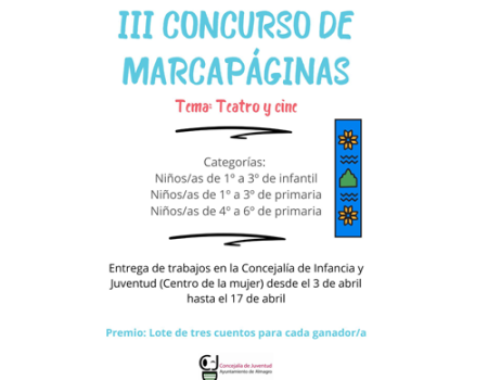 La Concejal�a de Infancia convoca el III Concurso de Marcap�ginas con el tema ‘Teatro y Cine’