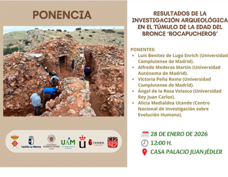 Los resultados del proyecto arqueol�gico de Bocapucheros se presentar� el 28 de enero en Almagro