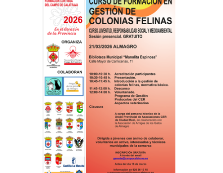 El Ayuntamiento promueve un curso de formaci�n en gesti�n de colonias felinas para el 21 de marzo