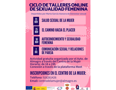El centro de la Mujer organiza talleres on line de sexualidad femenina