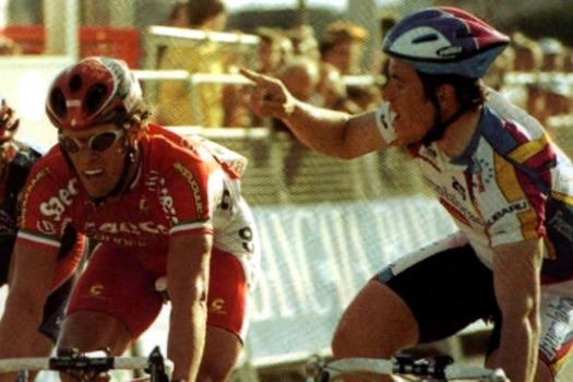 Victoria de Manuel Sanroma sobre Cipollini al sprint en la Vuelta a la Comunidad Valenciana (1999)