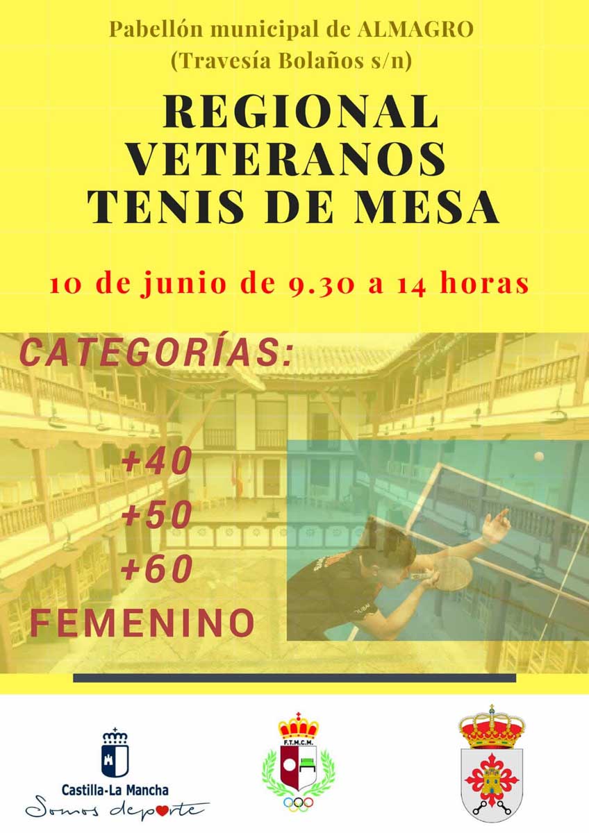 El Campeonato de Castilla-La Mancha de Tenis de Mesa para Veteranos, este domingo en Almagro