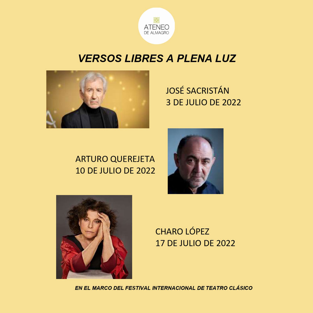 José Sacristán, Charo López y Arturo Querejeta participarán en la programación especial del Ateneo para el Festival Internacional de Teatro Clásico