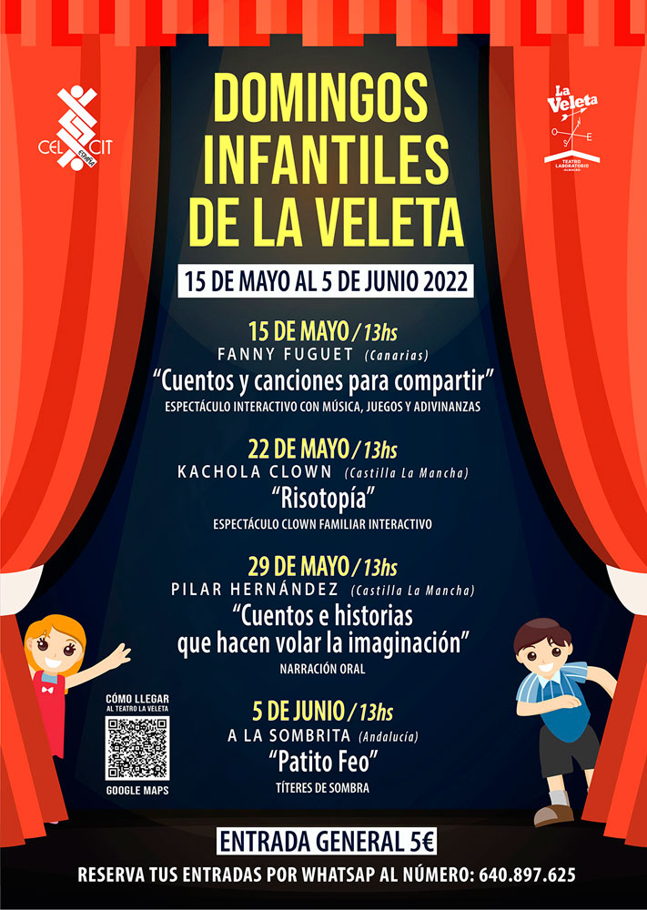 El Teatro La Veleta será la sede de domingos teatrales para los niños esta primavera