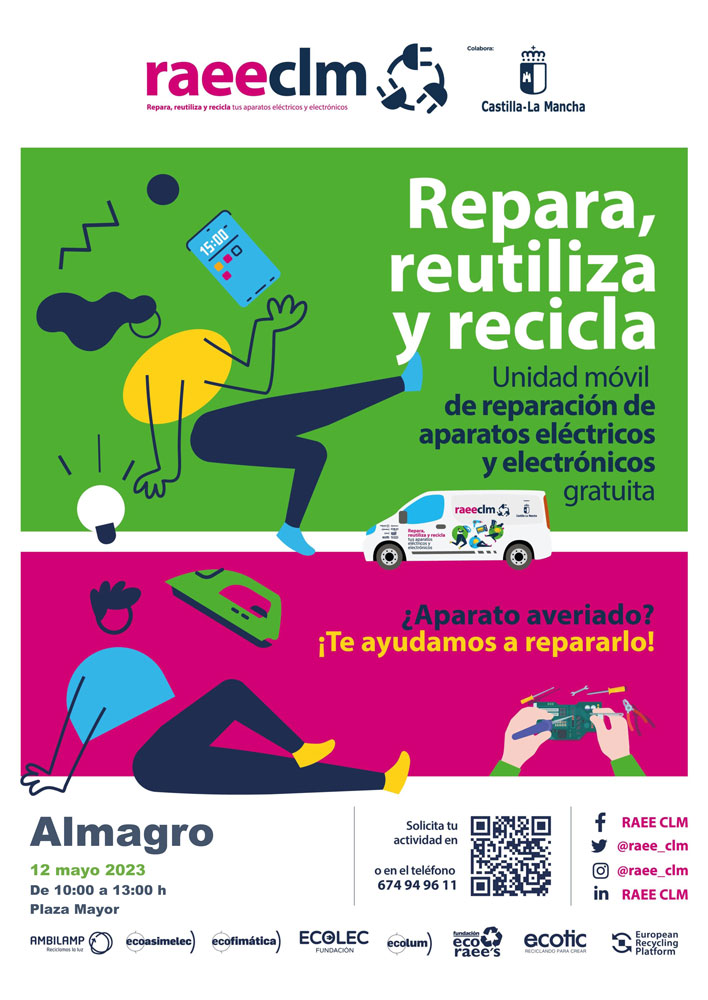 El taller-furgoneta de la campaña ‘Repara, Reutiliza, Recicla’ llega este viernes a Almagro