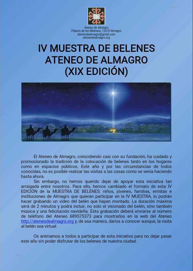 El Ateneo propone una muestra virtual de belenes